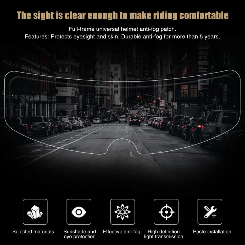 Motorcycle Helmet Transparent Anti-Fog Rainproof Film Helmet Glass Durable Nano Coating Sticker